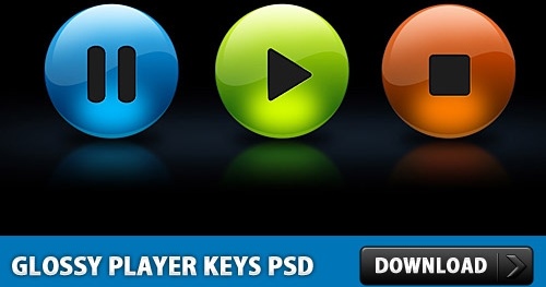 光沢のあるプレーヤーのキーの PSD の無料 psd ファイル 857.21 KB