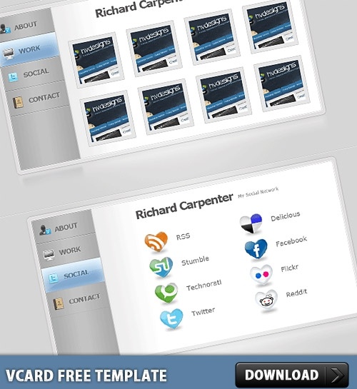 VCard 無料 PSD テンプレート無料 psd 2.42 MB