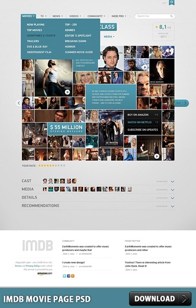 IMDB 映画ページ無料 PSD 無料 psd 13.51 MB