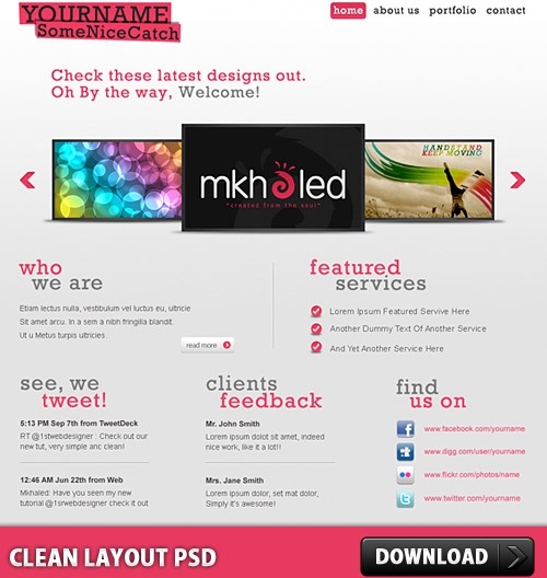 きれいなレイアウト無料 PSD 無料 psd 2.94 MB