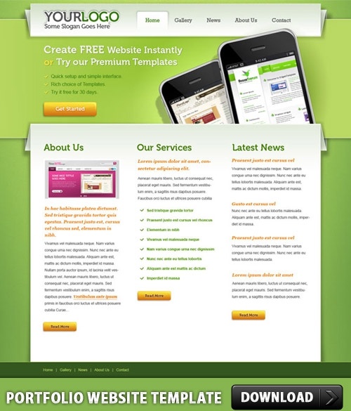 ポートフォリオ PSD のウェブサイト テンプレート無料 psd 2.34 MB