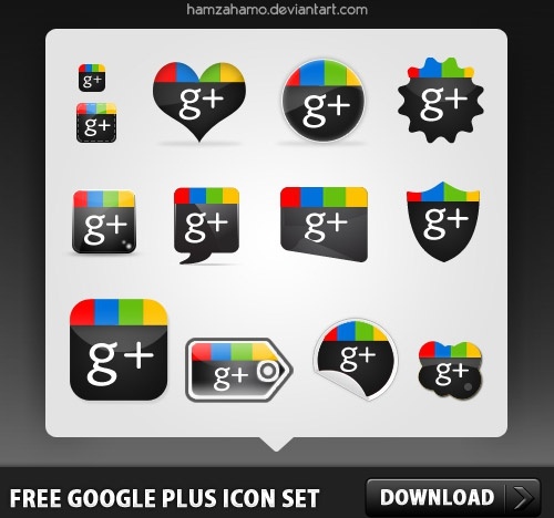 無料の Google プラス アイコン設定無料 psd 2.06 MB