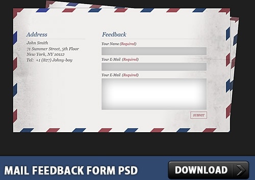 メールのフィードバック フォームの PSD の無料 psd ファイル 916.39 KB