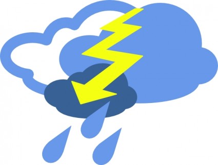 重度の雷の嵐の天気記号クリップアート ベクター クリップ アート