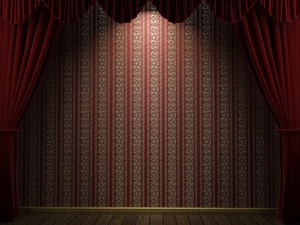 赤いカーテンと壁画像無料のヨーロッパ パターン ストック写真 11.17 MB
