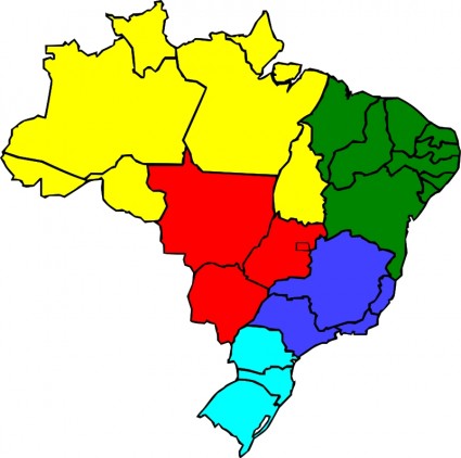 ブラジル無料ベクター 105 66 Kb の色分け地図 無料素材イラスト ベクターのフリーデザイナー