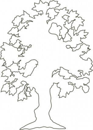 シンプルな開花ツリー概要クリップ アート ベクター クリップ アート - 無料ベクター