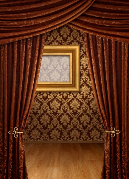 茶色のカーテンと壁背景 hd 画像フリーのストック写真 4.49 MB