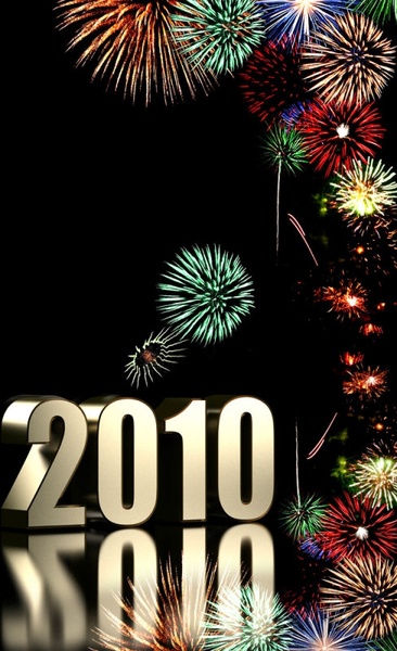 2010 年新年の花火無料ストック写真 16.76 MB の高精細溶融画像