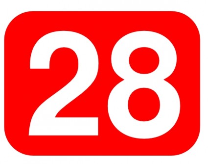 白赤角丸長方形のクリップ アート ベクター クリップ アート - 無料ベクター