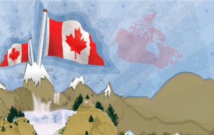 カナダの風景のポストカード無料ベクター 7 09 Mb 無料素材イラスト ベクターのフリーデザイナー