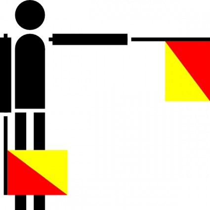 海軍セマフォ フラグ F クリップアート ベクター クリップ アート - 無料ベクター