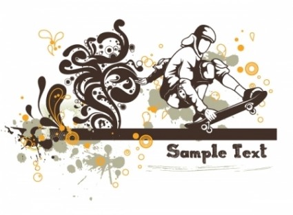 花のベクターの背景 - スケーター無料ベクター 557.52 KB