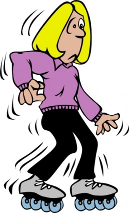 ローラーブレード初心者クリップアート ベクター クリップ アート - 無料ベクター
