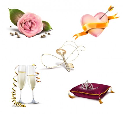 穏やかなロマンチックなコレクションのアイコンを無料アイコン パック 378.27 KB