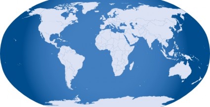 青い世界地図クリップアート ベクター クリップ アート 無料ベクター