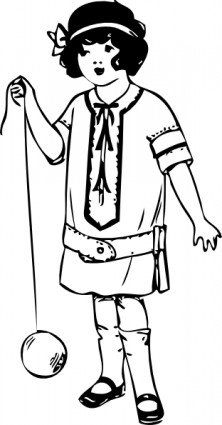 小さな女の子のクリップアート ベクター クリップ アート - 無料ベクターのアウトラインします。