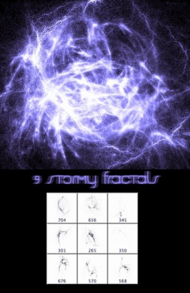 嵐のフラクタルの photoshop のブラシ