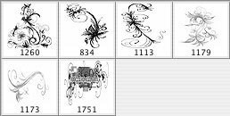 花のストロークの photoshop のブラシ