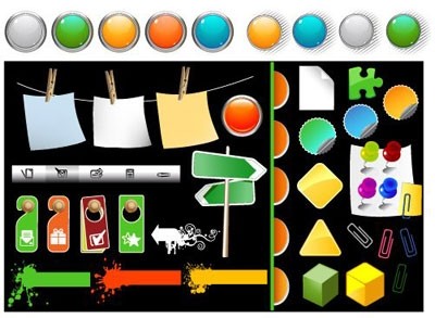 ベクターの web デザイン - 無料ベクター ボタンのウェブサイトのセット