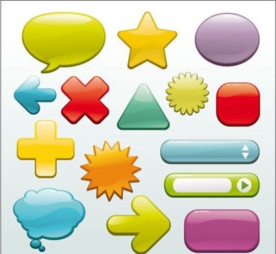 空想の web ボタン コレクション ベクター web デザイン - 無料ベクター