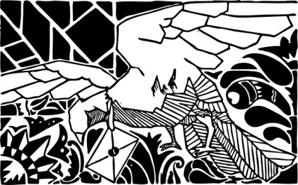 鳩との愛の手紙クリップアート ベクター クリップ アート - 無料ベクター