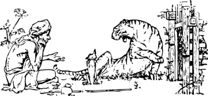 タイガー猫のクリップ アート ベクター クリップ アート - 無料ベクターを指示します。