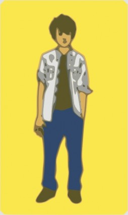 10 代の少年クリップアート ベクター クリップ アート - 無料ベクター