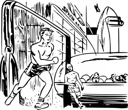 スペースの男を実行しているクリップアート ベクター クリップ アート - 無料ベクター