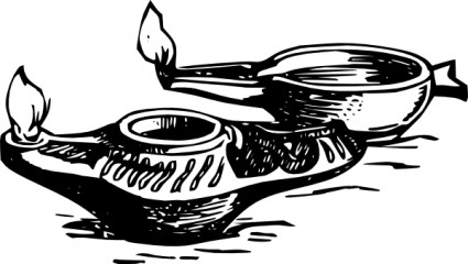 小さなアンティーク オイルランプ クリップ アート ベクター クリップ アート - 無料ベクター