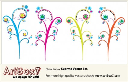 カラフルな渦巻きベクター ベクター花 - 無料ベクター