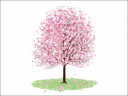 ピンクの桜開花ツリー ベクター misc - 無料ベクター