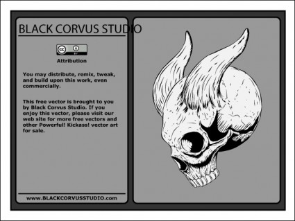頭蓋骨と角ベクターその他 - 無料ベクター