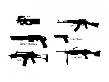 銃のシルエット ベクター シルエット - 無料ベクターします。