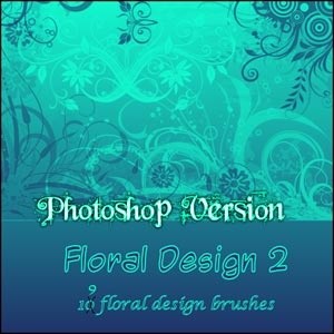 PS の花柄のデザインの photoshop のブラシ