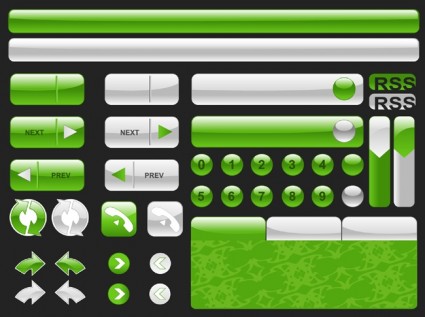 緑色の web 要素ベクターの web デザイン - 無料ベクター