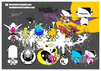 いくつかの文字ベクター漫画 - 無料ベクター