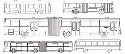 線の描画の車バスの種類ベクター ベクター車 - 無料ベクターします。