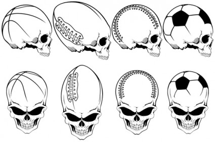 無料のベクター スポーツ頭蓋骨パック ベクター スポーツ - 無料ベクター