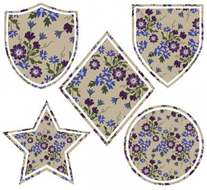 花バッジ無料ベクター ベクター - 無料ベクター