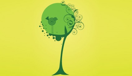 ベクターの木と鳥無料ベクター 242.31 KB