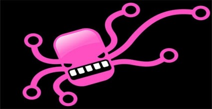 ピンクのタコのベクター ベクター漫画 - 無料ベクター