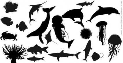 すべての動物の画像 50 素晴らしい魚 シルエット イラスト