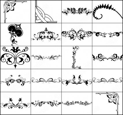 高解像度の飾りと花のブラシ photoshop のブラシ