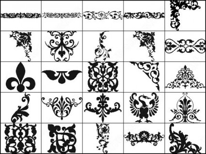 高解像度の飾りと花のブラシ photoshop のブラシ