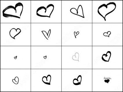 心の手描きのブラシ photoshop のブラシ