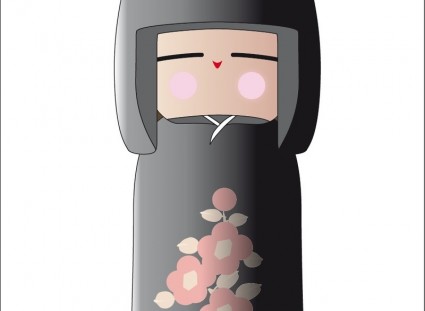 日本人形無料ベクター 1 04 Mb 無料素材イラスト ベクターのフリーデザイナー