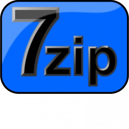 7 zip を光沢のある押し出しブルー無料ベクター 92.30 KB