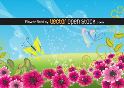 フラワー フィールド無料ベクター 2.64 MB