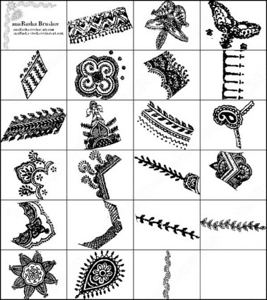 ヘナの装飾的なブラシ photoshop のブラシ